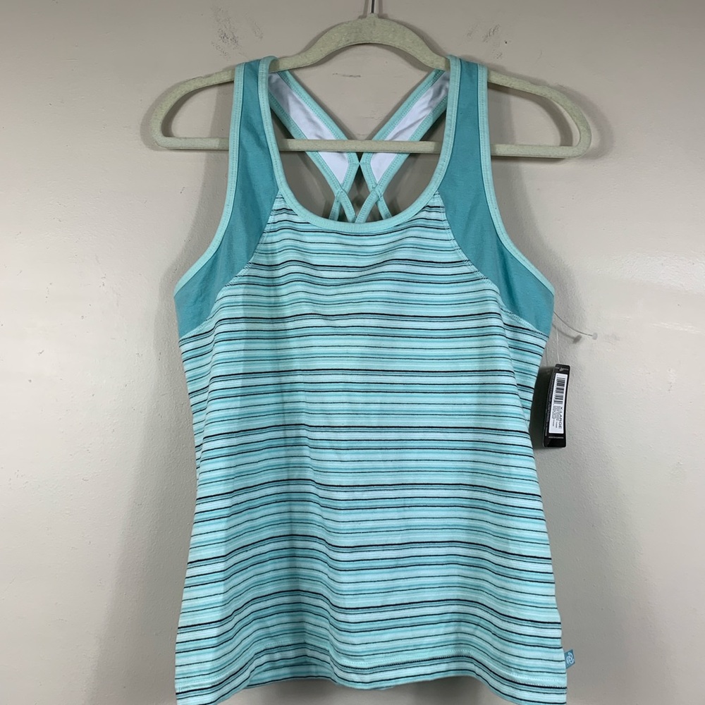 Jockey mini stripe racer back tank Fall rain -X-Large